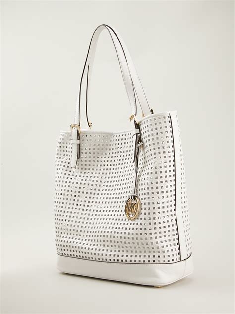 michael kors tasche white perforated